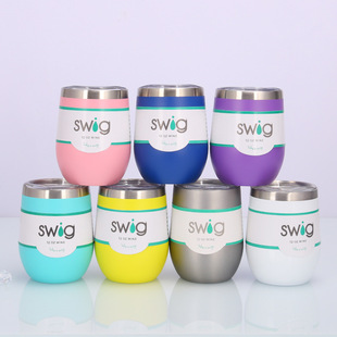 (Cross-border trading), creative vacuum thermos stainless steel, fashionable wineglass, 12 oz, Birthday gift