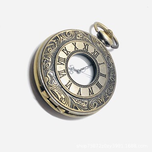 Retro bronze classic commemorative pocket watch, quartz watches, simple and elegant design