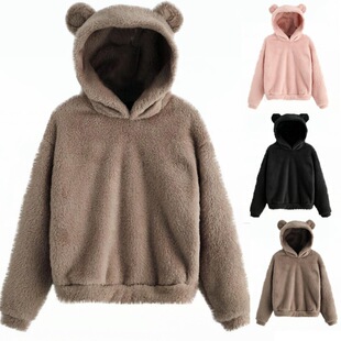 (Cross-border trading), demi-season velvet rabbit with hood, keep warm sweater, sweatshirt, Amazon, 2025 years, European style