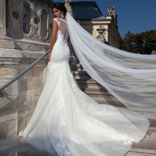(Cross-border trading), (Wholesale), extra-long genuine import bride's veil, 3meter, open shoulders